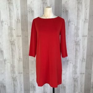 H&M 3/4 sleeve orange red shirt dress S/M